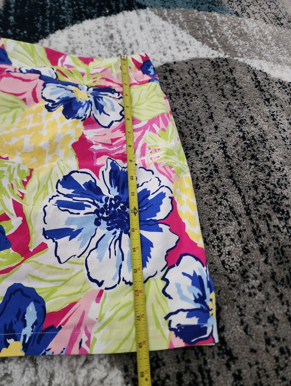 Rafaella Floral Pull-On Skirt Skort Large Stretch Lined Shorts Tropical Preppy